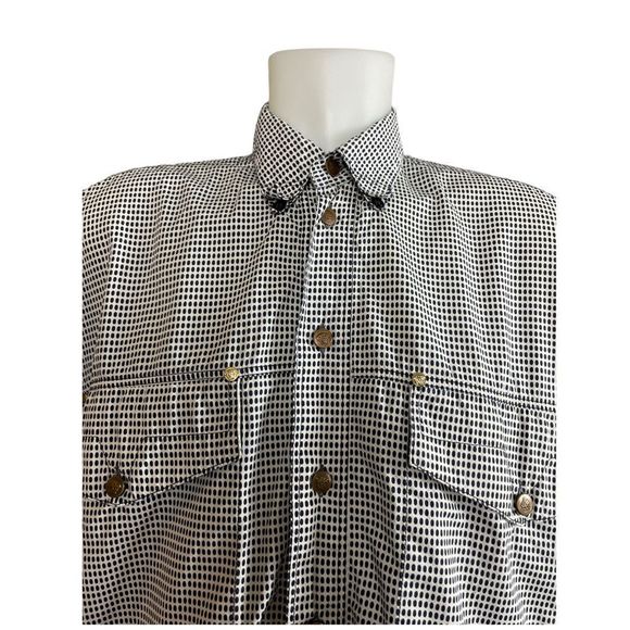 Versace Jeans Couture Shirt Men’s Button Lion Button Blue & White Size Large - Picture 1 of 15